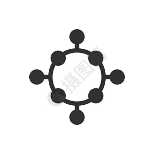 分子结构圆圈标志设计 在白色背景上孤立的股票矢量图蓝色技术药品化学品生活品牌原子科学标识网络图片