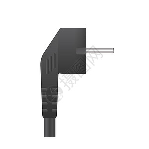 欧洲插座的黑色插头 欧元样品插座的现实插头 孤立 向量技术插图环境白色塑料连接器活力电线震惊网络图片