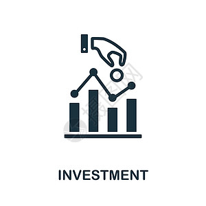 投资图标 市场经济收藏中的单色标志 用于网页设计信息图表和 mor 的创意投资图标说明图片
