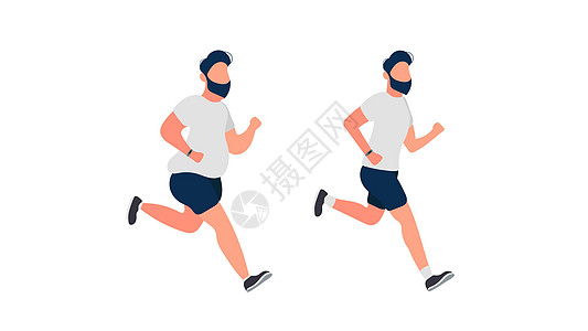 人在奔跑 奔跑的胖子 减肥的概念和健康的生活方式 孤立 韦克托图片