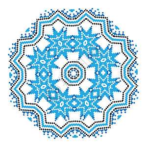 不同颜色的民族装饰曼陀罗图案新年国家刺绣针织星星艺术纺织品假期抛光雪花图片
