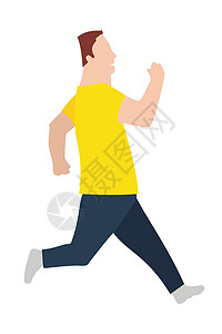 矢量在平面设计风格中奔跑的人 运动 跑步 主动健身赛跑者锻炼速度运动员男性白色耐力训练男人活动图片