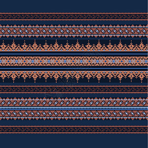 蓝色和棕色的民族装饰背景打印刺绣边界插图织物纺织品民间唱歌国家横幅图片