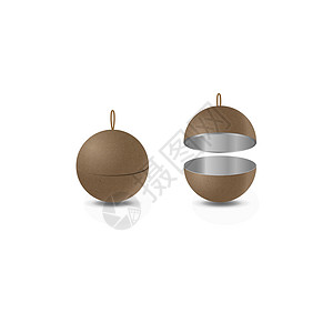 外形成型的创意包装 钢球 有Kraft封面 矢量插图设计图片