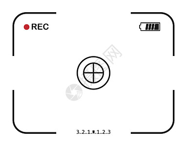 摄像头框架视图屏幕 矢量插图 平面摄影展示观众条纹作品电影监视视频扫描录像图片