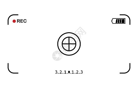 摄像头框架视图屏幕 矢量插图 平面相机扫描观众记录录像凸轮摄像机电影展示录音机图片