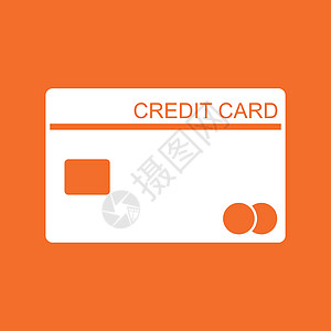 信用卡图标 橙色背景下平面样式的银行卡矢量图图片