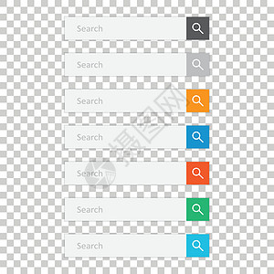 搜索栏字段 使用搜索按钮设置矢量界面元素 孤立背景上的平面矢量图盒子商业橙子勘探圆形白色网络场地电脑长方形图片