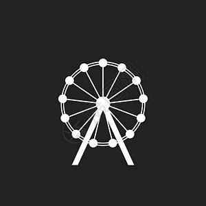 摩天轮矢量图标 公园图标中的旋转木马 游乐设施图娱乐狂欢闲暇梯子圆圈运动圆形游乐场展示游戏图片