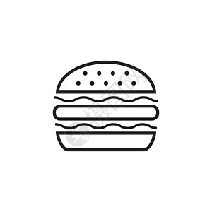 汉堡沙拉汉堡快餐平面矢量图标 汉堡符号标志图沙拉午餐牛肉营养白色面包美食小吃黑色包子设计图片