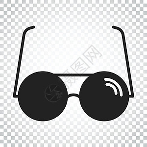太阳镜矢量图标 眼镜平插图 孤立背景下的简单商业概念象形文字假期配饰眼睛黑色乐趣衣服框架潮人镜片光学图片