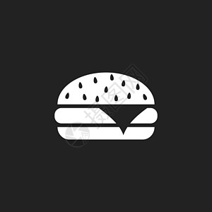 汉堡快餐平面矢量图标 汉堡符号标志图沙拉小吃白色牛肉芝麻午餐食物插图营养面包图片