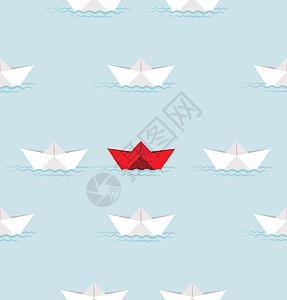 红纸船和以水为模式的白纸船图片