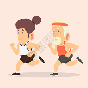 男人和女人有魅力的慢跑图片