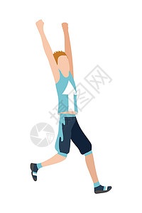 矢量在平面设计风格中奔跑的人 运动 跑步 主动健身短跑活动竞赛身体赛跑者耐力男生男人训练动画片图片