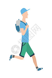 矢量在平面设计风格中奔跑的人 运动 跑步 主动健身耐力活动速度训练竞赛短跑卡通片男性动画片赛跑者图片