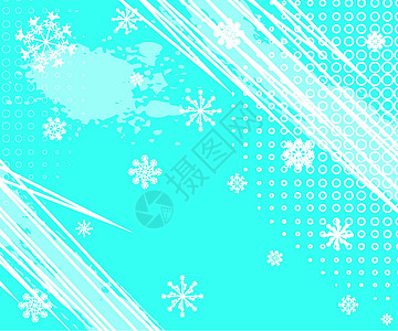 冬季垃圾背景与半色调点和白色雪花 它制作图案矢量图片