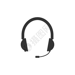 音频耳机图标 矢量插图 平面设计耳朵插头音乐白色工作室连接器塑料技术电脑力量图片