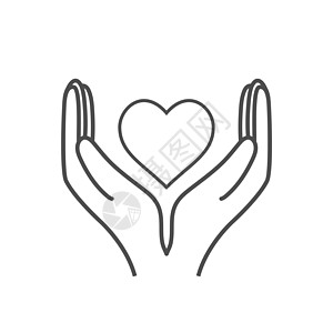 心在手 慈善图标 矢量插图 平板设计友谊商业标识怜悯药品家庭情感团结手指帮助图片