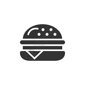 平面样式的汉堡标志图标 孤立在白色背景上的汉堡包矢量图 芝士汉堡经营理念营养牛肉沙拉面包洋葱种子油炸食物蔬菜早餐图片