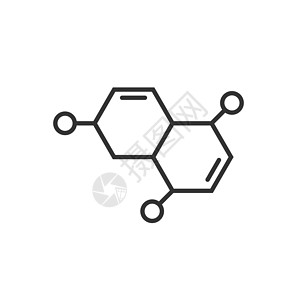 平面样式的科学图标 白色孤立背景上的 DNA 细胞矢量图解 分子进化经营理念实验室原子组织药品电子插图生活活力研究轨道图片