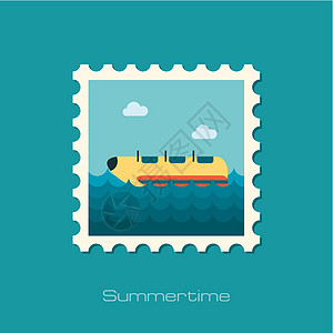 黄香蕉船 骑章 夏天 度假娱乐闲暇海洋插图邮政邮戳海滩假期邮票乐趣图片