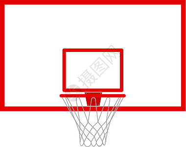 篮球圈和后板的矢量插图图片