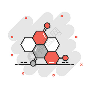 漫画风格中的科学图标 Dna 细胞卡通矢量插图 以白色孤立背景显示 分子进化飞溅效果商业概念组织技术建造质子轨道药品粒子物理生活图片