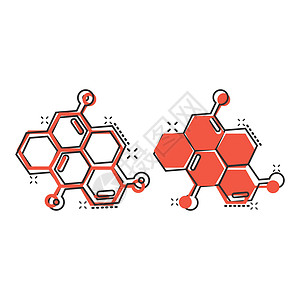 漫画风格中的科学图标 Dna 细胞卡通矢量插图 以白色孤立背景显示 分子进化飞溅效果商业概念电子力量活力生物学药品圆圈组织化学卡图片