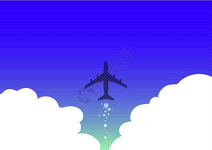 飞机发射快速直达天空的插图 飞行高在天空的飞机图画 喷气机设计漂浮在空中与云彩假期陆地方式运输集装箱计算机货物游客速度引擎图片