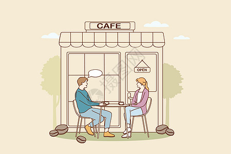 咖啡厅和自助餐厅概念收藏饮料酒吧菜单消费者建筑学面包女士街道桌子图片