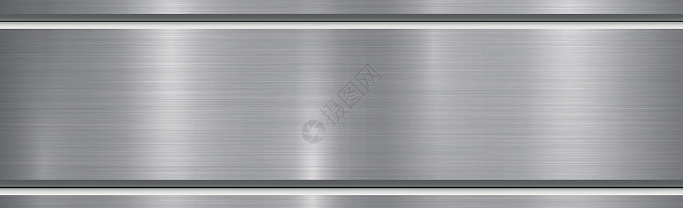 含反光的银金属纹状全景材料灰色床单拉丝控制板盘子工业抛光反射合金图片