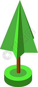 用于游戏设计的绿色等量树矢量说明元素生态游戏场景叶子松树森林卡通片植物木头环境图片