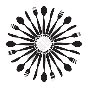 叉子背景 勺子结束刀片 矢量 I 说明艺术身份印刷食物庆典烹饪小册子插图框架假期图片