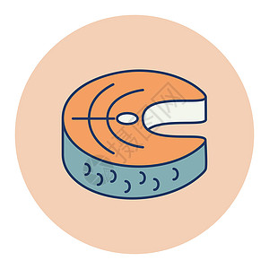 红鱼鲑鱼矢量 ico 牛排海鲜营养红色插图烹饪食物寿司图片