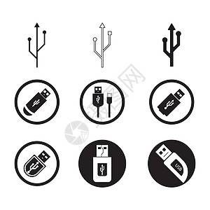 usb 图标矢量电话电缆硬件插头互联网连接器插图港口驾驶技术图片