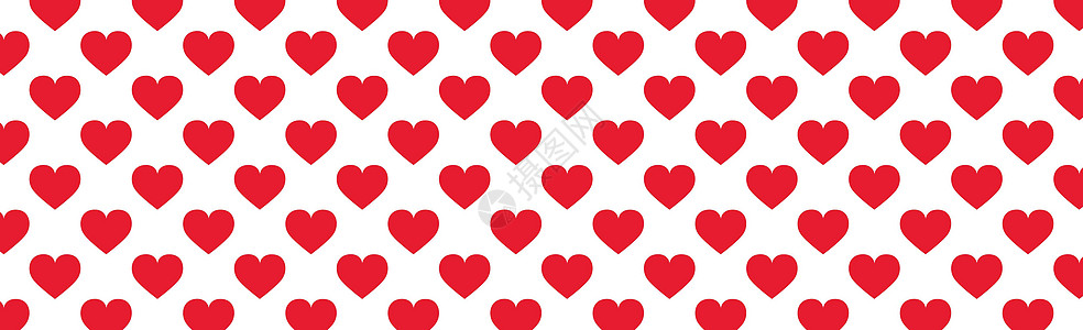 红色红心多的全景模式白背景  矢量织物风格卡片草图涂鸦假期装饰心形核弹纺织品图片