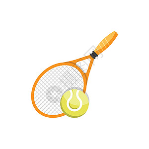 平面风格的网球拍击图标 在孤立的背景中以游戏为赌注矢量插图 体育活动代表商业概念娱乐冠军法庭比赛锦标赛训练运动员行动俱乐部球拍图片