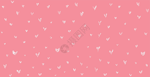 含有许多白色红心的全景模式粉红色背景  矢量心形风格涂鸦墙纸假期织物卡片打印插图核弹图片