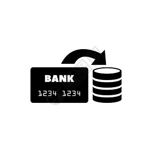 存款账单支付 储蓄提款 平面矢量图标说明 白色背景上的简单黑色符号 用于 web 和移动 UI 元素的存款单 储蓄取款标志设计模图片
