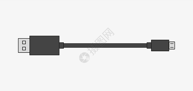 USB 有线矢量图标 移动电话充电电缆图片