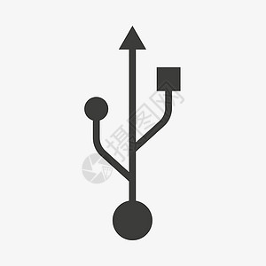 USB 图标 白色背景上的矢量光图片