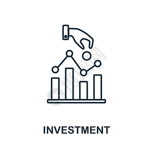 投资图标 市场经济系列中的线条元素 用于网页设计 信息图表等的线性投资图标标志图片