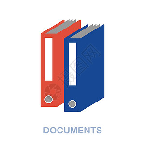 文档平面图标 办公工具系列中的彩色元素标志 用于网页设计 信息图表等的平面文档图标标志图片