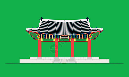 老伍仁月饼位于韩国向量插图eps10的首尔南端城门大门变换孔谷宫殿设计图片
