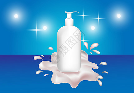 装有白色喷雾器泵的瓶子为您设计产品提供了空间 聚光灯背景有助于您的产品显赫皮肤紫外线防晒霜薄荷过滤器旅行奶油液体肥皂保湿图片