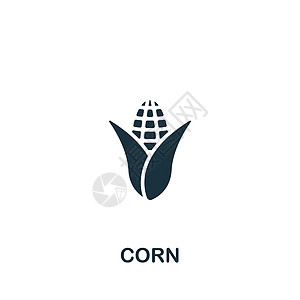 夏吃姜Corn 图标 用于模板 网络设计和信息图的单色简单 Corn 图标棒子土豆玉米芯胡椒洋葱叶子植物营养蔬菜农业设计图片