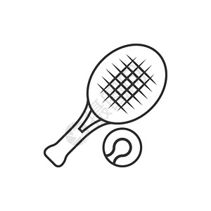 平面风格的网球拍击图标 在孤立的背景中以游戏为赌注矢量插图 体育活动代表商业概念圆圈训练娱乐运动员比赛爱好行动球拍锦标赛操场图片