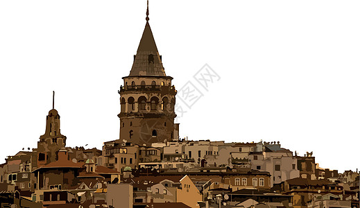 伊斯坦布尔的历史和旅游象征 加拉塔塔建筑学火鸡文化景观城市街道游客地标天际建筑图片