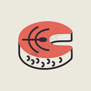 7分熟的牛排红鱼鲑鱼矢量 ico 牛排红色海鲜食物烹饪插图寿司营养设计图片